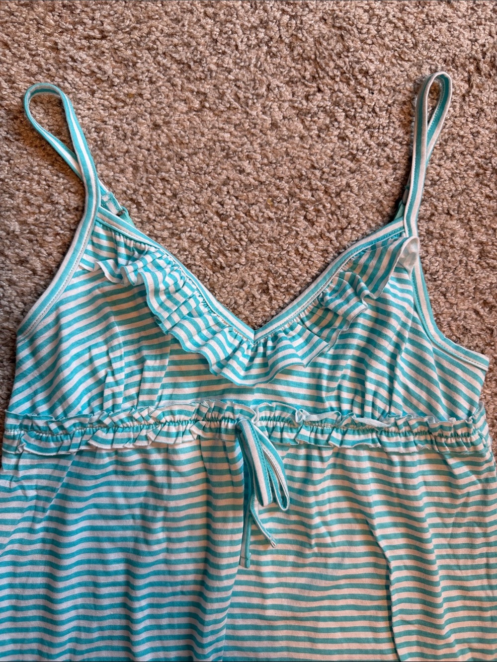 SO Mint Green & White Striped Cami Pajama Set - Picture 5 of 6